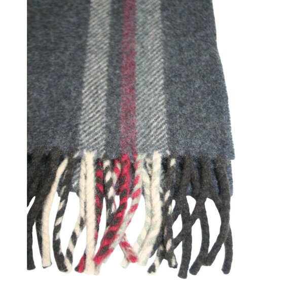 The Woollen Market Wool Cashmere Blend Striped Scarf 10x77 Made in Ireland NWT - Picture 3 of 3